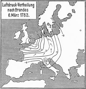 ブランデスによる天気図（後年の再現）
